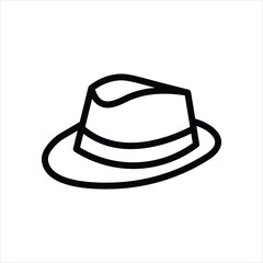 hat line icon vector on white background.