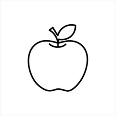 apple line icon vector on white background.