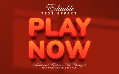 Play Now editable text effect in colorful style