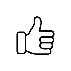 thumbs up line icon vector on white background.