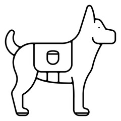 Icones pictogramme symbole chien militaire