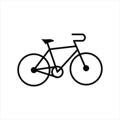 Fototapeta premium bicycle line icon vector on white background.
