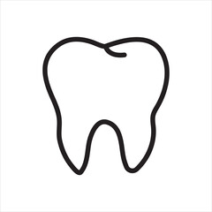 tooth line icon vector on white background.