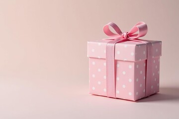Obraz premium Pastel colored gift boxes with polka dots, charming pattern, polka dot, soft, bright