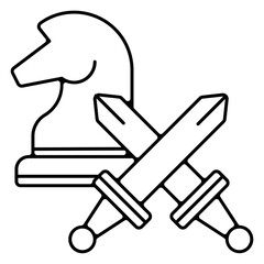 Icones pictogramme symbole stratégie echec militaire