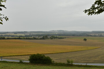 Paysage rural par temps de bruine aux environs de Villebois-Lavalette en Charente 