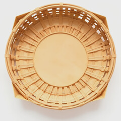 wicker basket isolated on white background