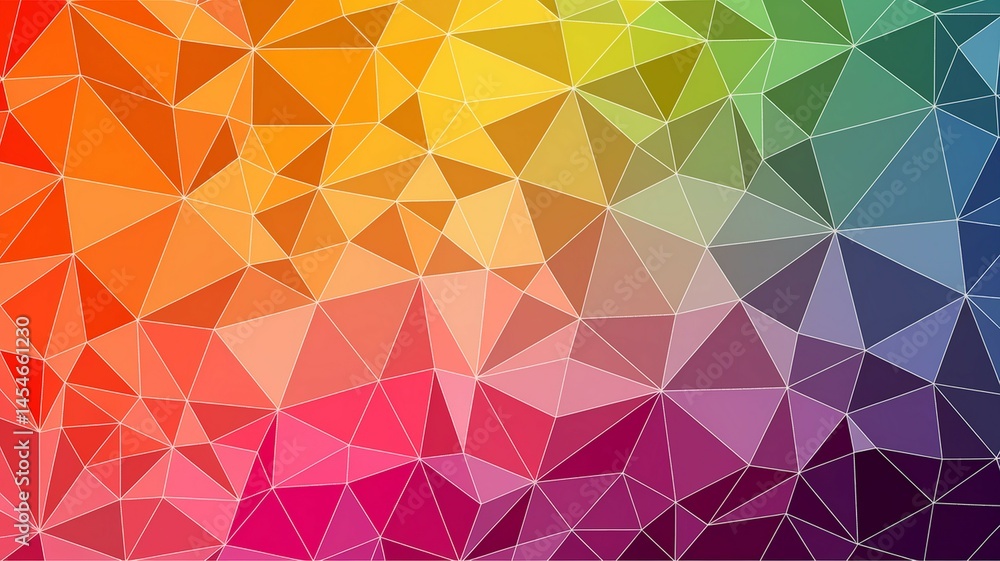 Poster colorful low poly rainbow background with abstract triangle pattern. polygonal geometric vector desi