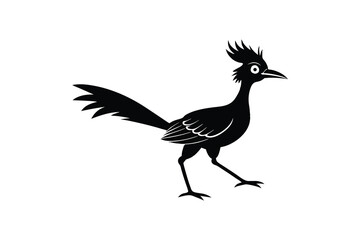 Obraz premium Road runner bird silhouette vector illustration on white background