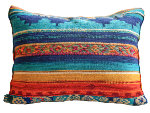 Kilim Pattern Decorative Pillow Transparent PNG