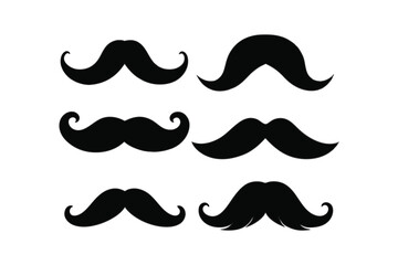 Mustaches icon set  vector illustration isolated on white background