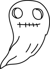 Cute Ghost Illustration in Halloween Minimal Style