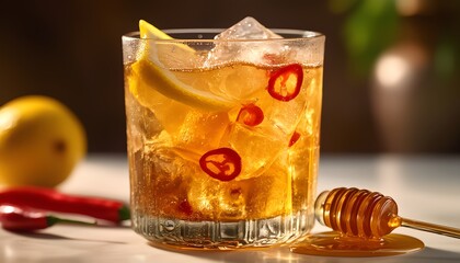 hot honey lemon cocktail 