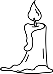 Dripping Candle Illustration in Halloween Doodle Style