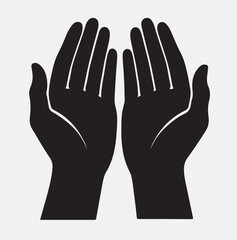  prayer silhouette icon on white background