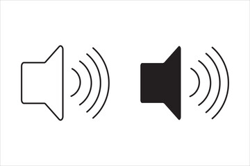 Icons that increase and decrease sound. Sound icon, volume symbol, loudspeaker sign, audio control icon set. on a white background
