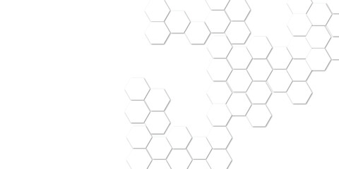 Abstract technology white geometric hexagon on transparent concept design honeycomb shape vector. 