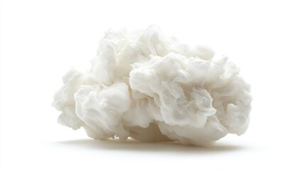 Fluffy cumulus cloud, isolated on pure white background