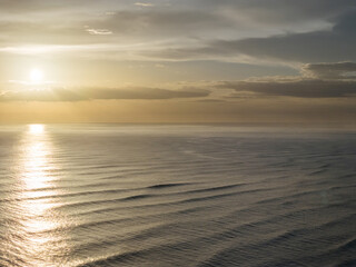 Fototapeta premium Seascape in dusk orange color time