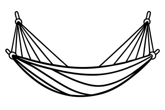 black and white hammock clip art preview