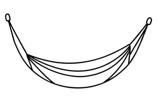 black hammock outline on white background clip art preview