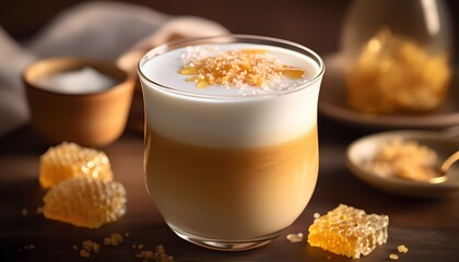 salted tahini honeycomb latte