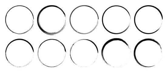 Simple Outline brushstroke Circles