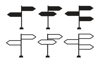 set of road sign post icon