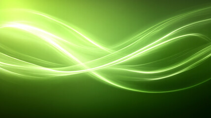 Abstract Green Light Waves  Flowing Energy  Dynamic Background  Modern Design
