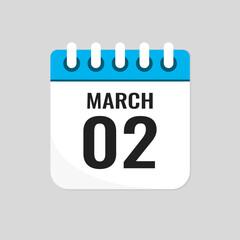 Icon page calendar day - 2 March