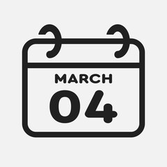 Icon page calendar day - 4 March