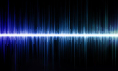 Sound wave pattern in blue, representing energy and music technology. Abstract audio waveforms, up
