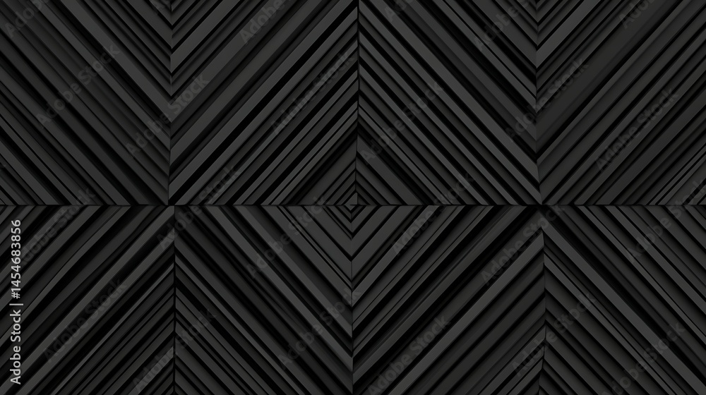 Aufkleber abstract geometric pattern of layered black triangles creating a three-dimensional effect