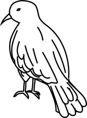 Crow Bird in Halloween Doodle Line Art Style