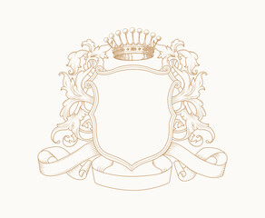 Vintage Crest , Vintage Frame Graphics Vector Art  Graphics ,Vintage hand drawn frame Royalty, Vintage, Beautiful Flowers, Frame, Royalty,Wedding Crest