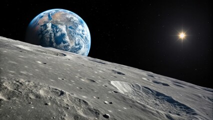 Earthrise Photo with Bright Star View
