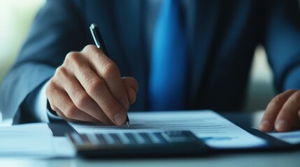 Signing important documents in a corporate office setting business environment professional viewpoint