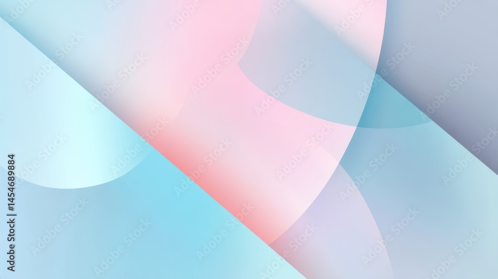 Poster minimalist pastel abstract background with soft gradients and geometric shapes, ideal for trendy, st