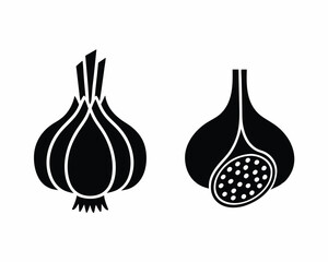 Garlic icon silhouette vector illustration