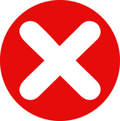 Obraz premium Red cross mark, cross sign in red color