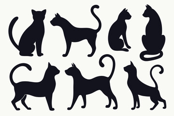Cat Vector Silhouettes - Elegant Collection
