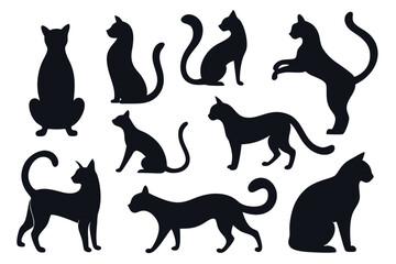 Cat Vector Silhouettes - Elegant Collection
