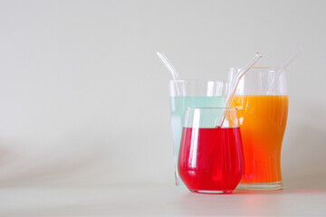 A Colorful Assortment of Refreshing Beverages Presented in Various Glasses for Enjoyment