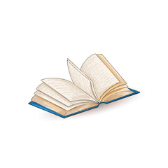 Abstract open book design isolated on white background