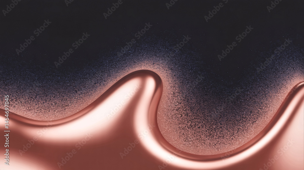 Poster abstract background with wavy lines and metallic texture.
