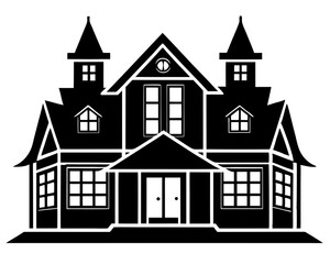 House silhouette vector illustration