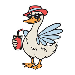 4th Goose EPS, Red White Boozy Vector, This Goose is Loose svg, , Fourth of July png, Patriotic Shirt Design.