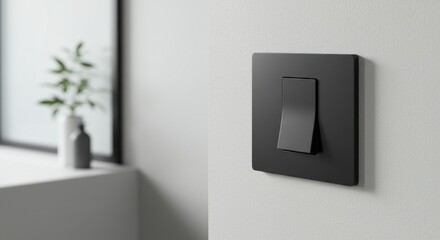 Modern matt black wall light switch