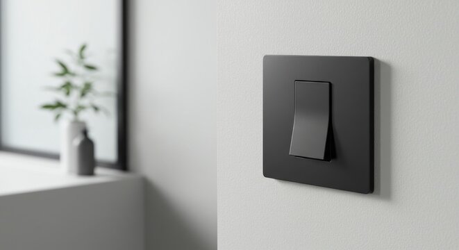 Modern matt black wall light switch