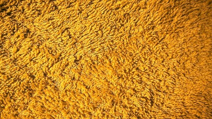  close-up of vibrant yellow shaggy fabric texture ideal for web design backgrounds, print materials, textile branding, and interior pattern references